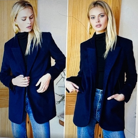 Emerson Fry James Navy Wool Cashmere Blend Blazer S - Picture 2 of 14